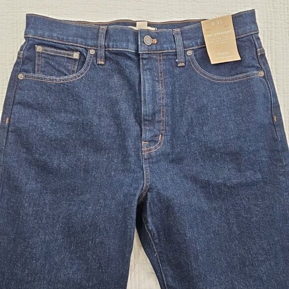 Madewell '90s Straight Jeans Men's 31x31 Dark NEW Straight Leg Relaxed Stretch - Picture 9 of 16
